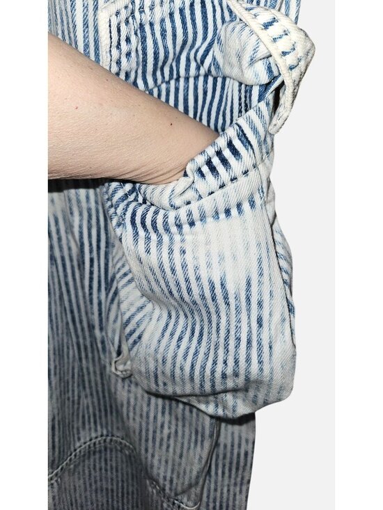 Wild Fable Baggy Cargo Jeans Wide Leg Y2K Skater Grunge Streetwear Striped Sz 4 - Picture 6 of 15